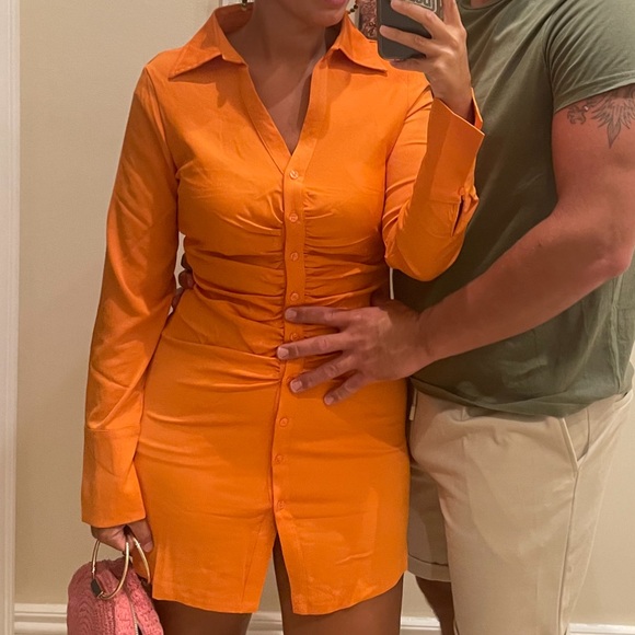 H&M Button Up Mini Dress Size M - Picture 2 of 3